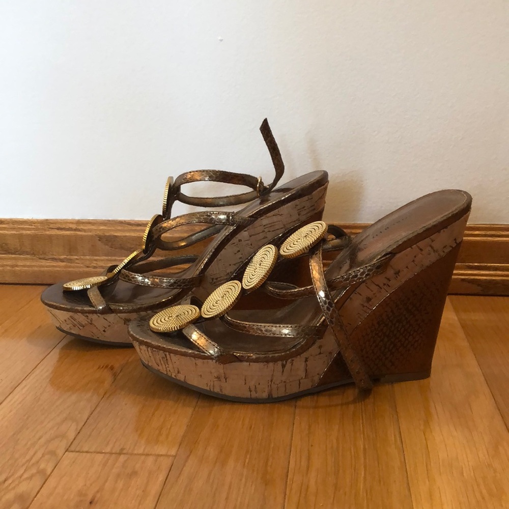Late 2000s Y2K Roberto Vianni wedge sandals